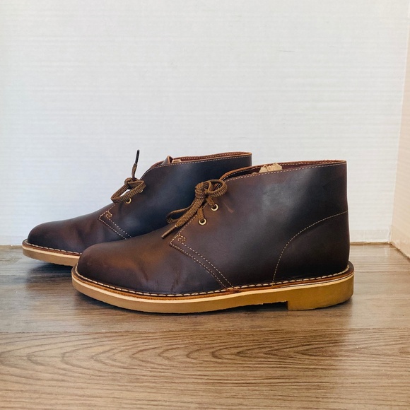 Clarks Men Beeswax Brown Leather Lace Up Desert Boots, 44 / 10.5. main image 7